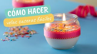 Cómo hacer velas caseras fáciles [upl. by Rehteh]