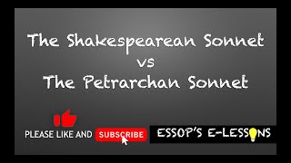 The Petrarchan Sonnet vs The Shakespearean Sonnet Iambic Pentameter Explained EssopsElessons [upl. by Ribaj]