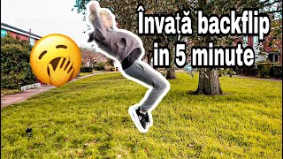 Invata Back flip in 5 minute 🥱 Tutorial Backflip in Romana [upl. by Cianca]