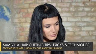 Statement Fringe  How To Cut Short Full Bangs [upl. by Atenaz258]