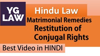 Restitution of Conjugal Rights  Family Law [upl. by Mathian686]