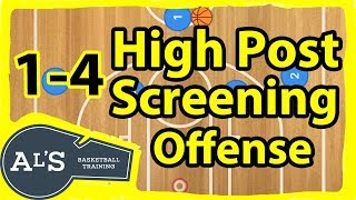 High 14 High Post Screening Basketball Motion Offense [upl. by Eltsyrc589]