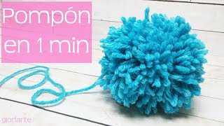 Cómo hacer un pompón en 1 minuto How to make a pompon in 1 minute [upl. by Alit]