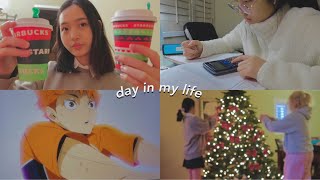 days in my life vlog christmas vibes online school stress amp watching haikyuu [upl. by Navannod]