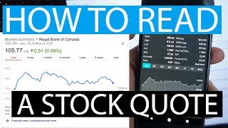 How To Read A Stock Quote [upl. by Idissak]