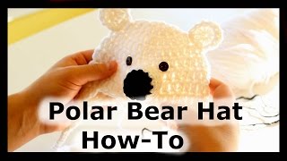 How to Crochet a Polar Bear baby Hat  Beanie Hat  Crochet hat with ears  PART ONE [upl. by Eneliak]