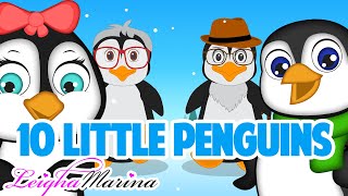 Ten little penguins counting song for kids  Leigha Marina [upl. by Nediarb7]