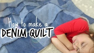 DIY Denim Quilt  Beginner Friendly amp Comforting [upl. by Krisha270]