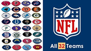 All 32 NFL Teams Logos A Visual Journey Through Football Excellence🏈🔍 [upl. by Annia]