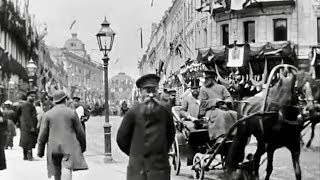 Time Machine 1890s  Rare Old Films of Cities Around the World [upl. by Dnalyaw]