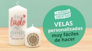 Cómo personalizar velas MUY FÁCIL  How to customize candles [upl. by Paddy]