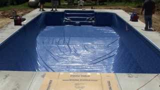 How To Install A Vinyl Swimming Pool Liner On A Pool Kit From Pool Warehouse [upl. by Aronael114]