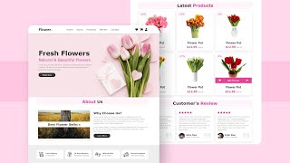 Create A Responsive ECommerce Flower Shop Website Design Using Pure HTML amp CSS Only [upl. by Kancler]