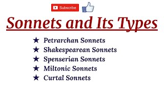 Sonnets and its types in English Literature [upl. by Sousa56]