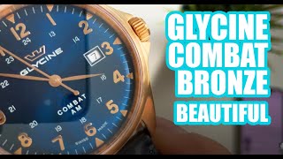 First Review of The Glycine Combat Bronze Blue Dial  GL0285 [upl. by Tilagram]