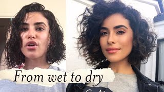 How to Style Short Curly Hair  WET TO DRY Tutorial [upl. by Michelle200]