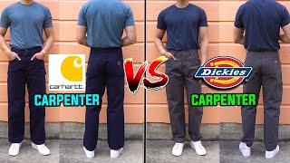 Which Is BETTER  Carhartt VS Dickies Carpenter Work Pants Review  Comparison [upl. by Aneekas]