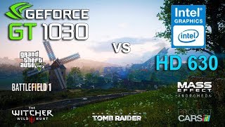 Intel HD Graphics 630 vs GT 1030 Test in 6 Games [upl. by Yatnuahc]