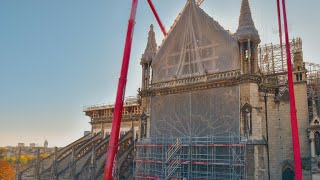 Timelapse  Restauration de Notre Dame de Paris  Premiers travaux [upl. by Linzy]