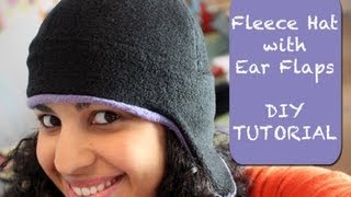 Fleece Hat with Ear Flaps DIY Tutorial amp Free Pattern [upl. by Ahseinod]