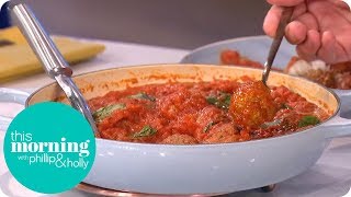 Gino DAcampo Makes Mamma Albas Meatballs  This Morning [upl. by Grefe]