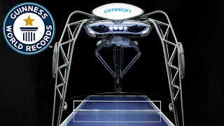 Table tennis playing robot breaks world record  Guinness World Records Japan [upl. by Xanthus901]