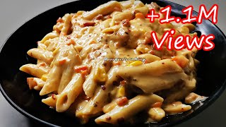 HOW TO MAKE PENNE PASTA IN CREAMY CHEESY WHITE SAUCE  PASTA IN WHITE SAUCE  WHITE SAUCE PASTA [upl. by Merry]