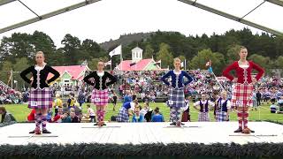 Scottish Sword Dance competition at the world famous Braemar Gathering Highland Games in Scotland [upl. by Gillan]