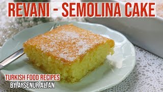 Easy Turkish Cake Revani  Semolina Cake  Basboussa [upl. by Virgie747]