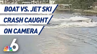 Terrifying Boat vs Jet Ski Crash Caught on Camera [upl. by Atok]