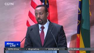 Prime Minister Abiy Ahmed meets Ethiopians living in America [upl. by Secnirp715]