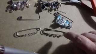 Safety Pin Brooches  the howto [upl. by Darice]