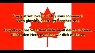 Nationalhymne Kanadas  Anthem of Canada ENDE Text [upl. by Inacana]