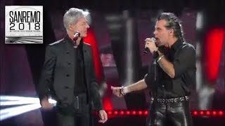 Sanremo 2018  Piero Pelù e Claudio Baglioni in un omaggio al grande Lucio Battisti [upl. by Nawk]