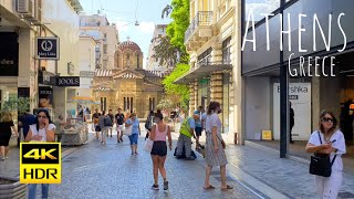 Athens Greece 4KHDR Walking Tour  2021  Tourister Tours [upl. by Dorelle]