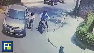 Embistió con su auto a los dos ladrones que trataron de asaltarlo en una calle de Perú [upl. by Tennes303]