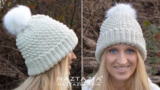 HOW to CROCHET an EASY WINTER HAT  Simple Textured Beanie by Naztazia [upl. by Keating467]