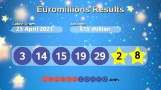 Euromillions Results Prize Breakdown Euro Millions Numbers for Friday 23 April 2021 [upl. by Llekram380]