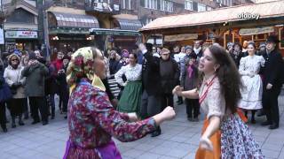 Street folk dance Budapest Hungary [upl. by Terrab]