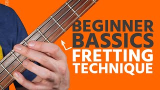 Basic Bass Fretting Technique Beginner Bass Basics [upl. by Morentz903]