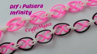 DIY  Pulsera Infinity de gomitas sin telar pulsera de gomitas o ligas  Rainbow Loom Bracelet [upl. by Eked]