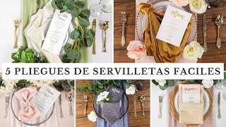 5 Ideas Para Doblados de Servilletas Elegantes DIY Para Bodas [upl. by Hynes]