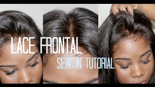 ♡ How to Sewin Your → Lace Frontal NO HAIR OUT [upl. by Cown]