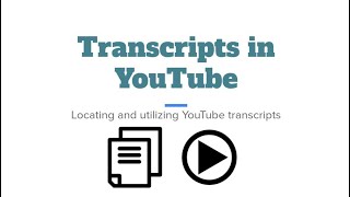 YouTube Transcripts Opening and Editing Transcripts Tutorial [upl. by Erickson]